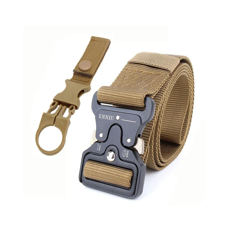 K belt and 1 hook b Мужской армейский ремень Mannen Rie, тактический нейлоновый ремень, мужской военный ремень с металлической пряжкой, поясной ремень, высокое качество, аксессуары для охоты, подарки - Цвет: K belt and 1 hook b