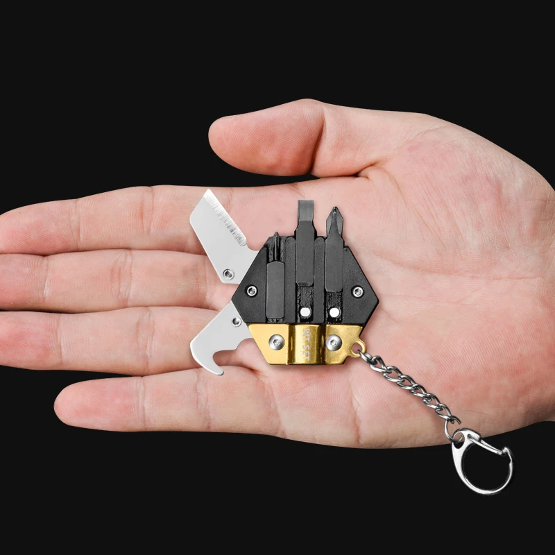 EDC-moneda plegable multifuncional, herramienta práctica, duradera, para acampar, senderismo, equipo de ciclismo, Mini llave, destornillador, cuchillo