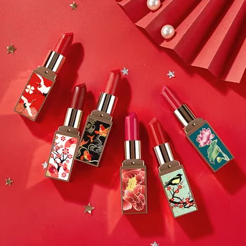 

Chinese Style Lipstick Suit Lasting Moisturizing Waterproof Durable Non-Marking Matte Palace Antique Best Gift M2072