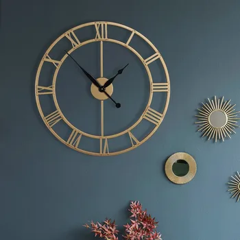 

Luxury Large Art Silent Wall Clock Outdoor Metal Industrial Minimalist Wall Clock Modern Creative Zegar Scienny Home Decoration