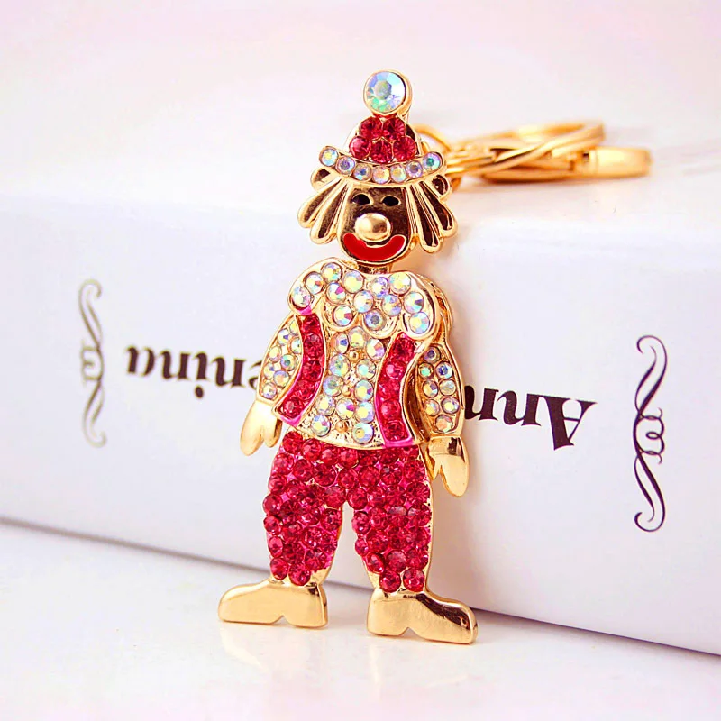 Креативные Мультяшные модные стразы Джокер хрустальные брелки милые клоуны