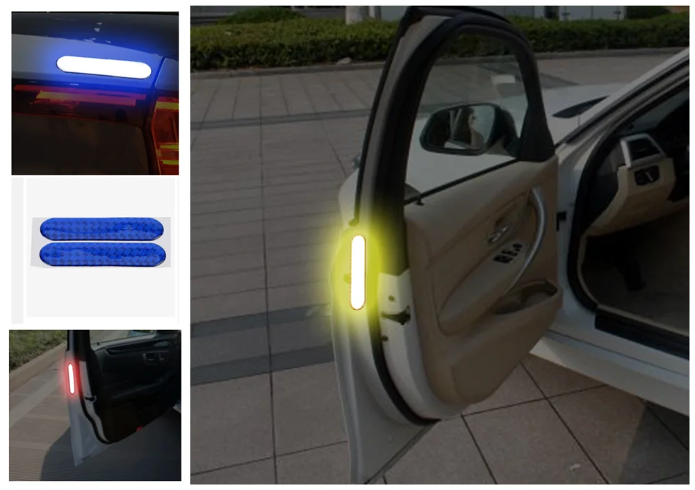 2 шт./компл. дверных наклеек светоотражающий пояс знаки предупреждение безопасности для Volvo перезарядки Heico Caresto T6 для Toyota Infiniti