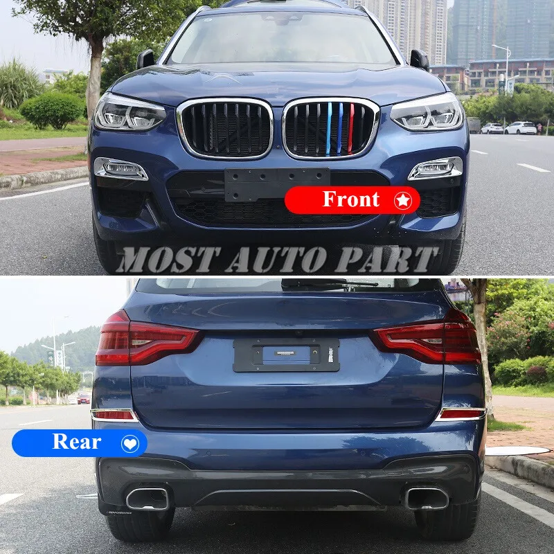

ABS Chrome Front & Rear Fog Light Lamp Trim Cover 4pcs For BMW X3 G01 2018-2021 Car Decoration Car Accesories Interior