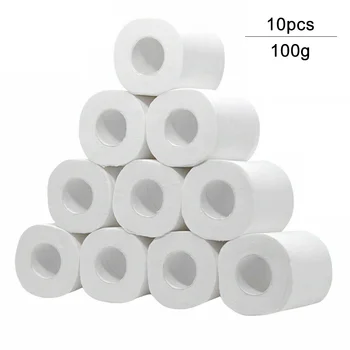 

10/24 Rolls 4 Ply Toilet Paper Bathroom Tissue Household Living Room Wood Pulp Restaurant White Soft Absorbent Hotel Kitchen