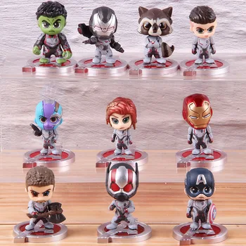 

Marvel Team Suit Figures Hawkeye Captain America Rocket Nebula War Machine Iron Man Black Window Hulk Ant-Man Thor Toy 10pcs/set