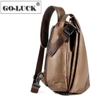 

New Leather Chest Pack Men Strap Sling Bag Leisure Sport Crossbody Shoulder Bags Men's Outdoor Hiking Street Trip Packs