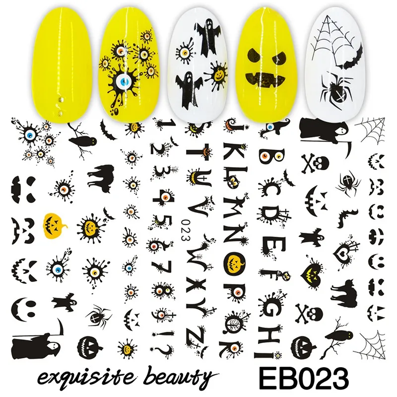 Аниме клей 3d наклейки для ногтей Фольга художественное оформление ногтей Рождественский мультфильм дизайн наклейки для ногтей инструменты для маникюра - Цвет: EB023