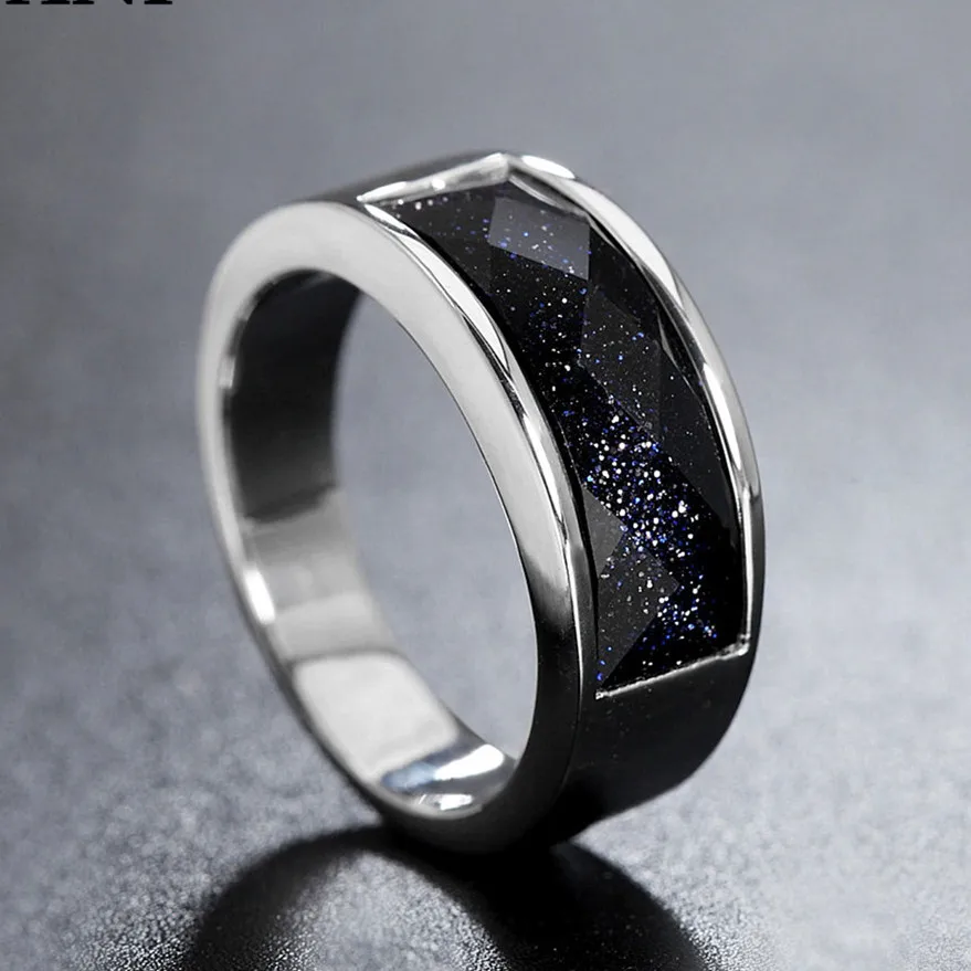 Золотое и серебряное кольцо с черным камнем для мужчин и женщин мальчик ониксовый Агат Камень Обручальное кольцо из твёрдого титана крутые ювелирные изделия SIZE7-11