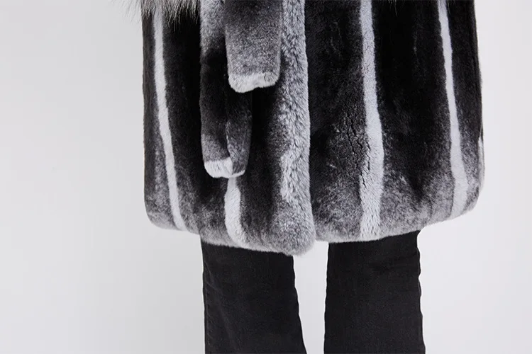 autumn winters fashion new long Fur pocket the whole leather rex rabbit Fur fox fur waistcoat