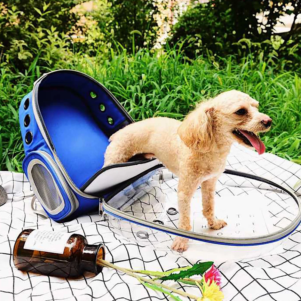 Прозрачный рюкзак для собак, дышащий щенок, котенок, дорожные сумки, уличная корзина с застежками-молниями, переносная большая корзина для кошек