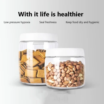 

800/1200ML Food Storage Plastic Jar Kitchen Storage Bottles Sealed Cans With Cover Large Capacity Food Grains Candy Storage Jar