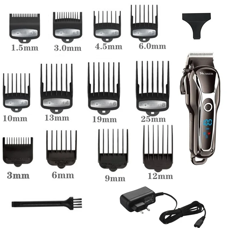 Hair clipper hair trimmer TURBO barber hair clipper professional men hair trimmer LCD electric cutting machine Salon tool Haircut cord&cordless