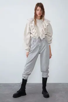 

2020 Spring autumn New Embroidery plus size zaraing women Sweatshirt sheining vadiming female Pullover sweatshirt CDC9443