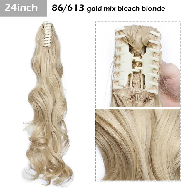 S-noilite Syntheitc Big Grab Ponytail Hair Extension Claw Clip In Ponytail Extension Hair Fake Hairpiece For Women Daily Party 24-448