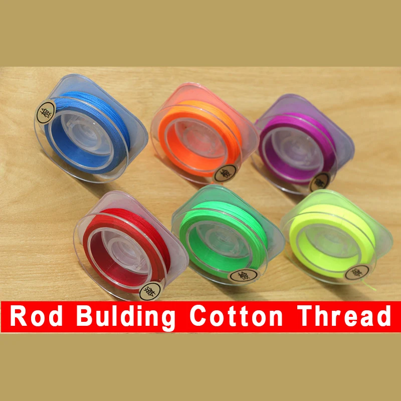 Wifreo 50m/spool 200D Bright Color Rod Wrapping Cotton Thread for Baitcast  / Fly Fishing Rod Building Rod Repairing Line