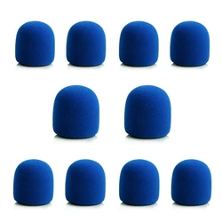 10-Pack Professional Studio Microphone Foam Windscreens - Soft, Thick Protective Shield (Blue)