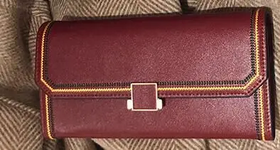 Long section red Кошелек женский длинный кошелек кожаный женский кошелек с коробкой - Цвет: Long section red