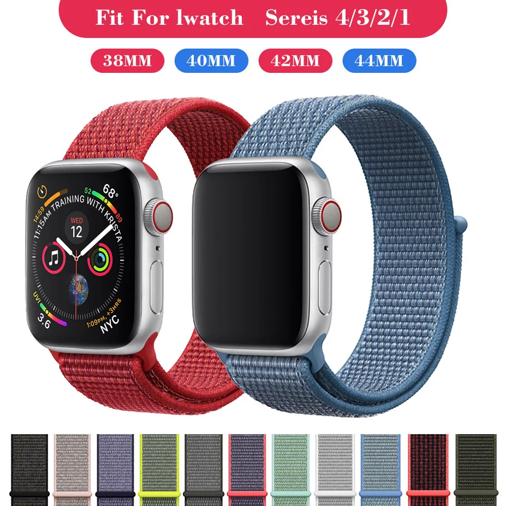 

Band For Apple Watch Series 3/2/1 38MM 42MM Nylon Soft Breathable Replacement Strap Sport Loop for iwatch series 4 40MM 44MM
