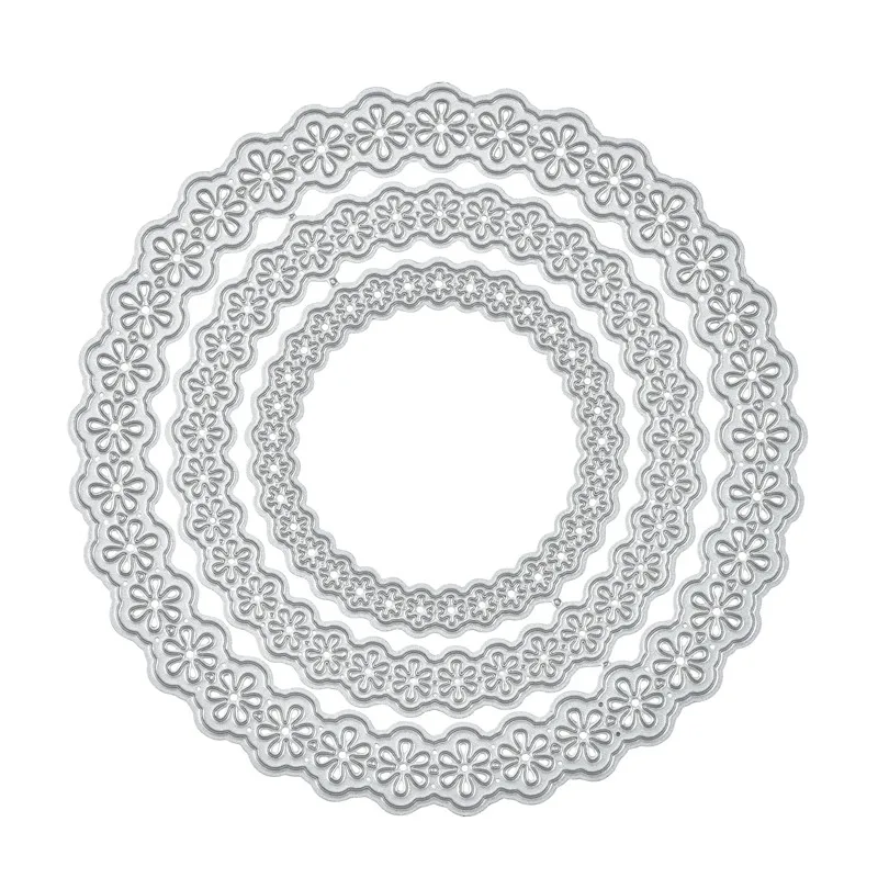 Diyarts Nesting Dies Stitched Heart Round Frame Metal Cutting Dies Scrapbooking Mandala Craft Stencil Templates Diy Scrapbooking Cutting Dies Aliexpress