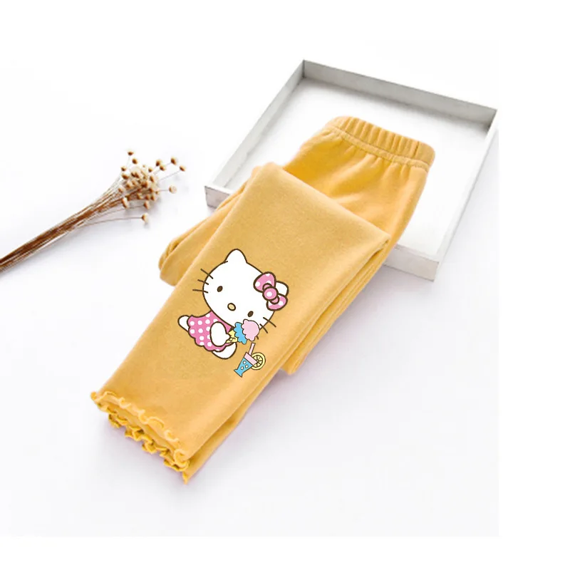thumbnail image 1 of Hello Kitty pantalones de primavera y otoño sección delgada niñas algodón cómodo desgaste exterior Leggings niños pantalones casuales de dibujos animados, 1 of 5