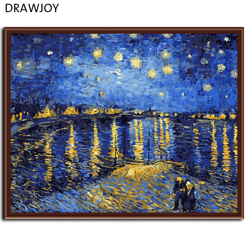 

DRAWJOY Framed Picture DIY Painting By Numbers DIY Oil Painting On Canvas Home Decoration For Living Room 40*50cm