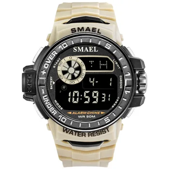 

SMAEL Fashion Sport Watch Men Alarm Clock Khaki Waterproof Week Display Men Watches Led Light Digital Watch Relogio Masculino