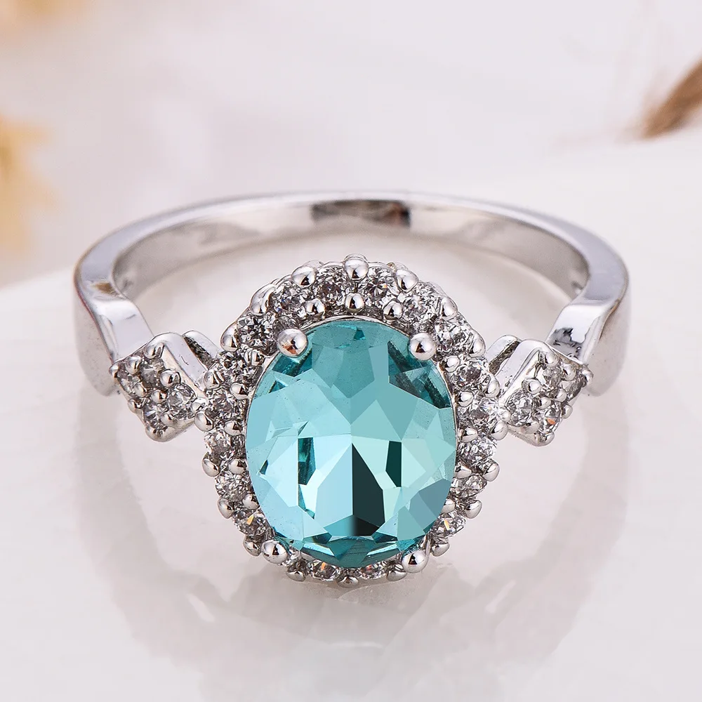 Роскошные женские серьги с радужными стразами и цирконием каменное кольцо Винтаж синий красный фиолетовый обручальное кольцо элегантный стиль, для невесты, для свадьбы кольца для женщин