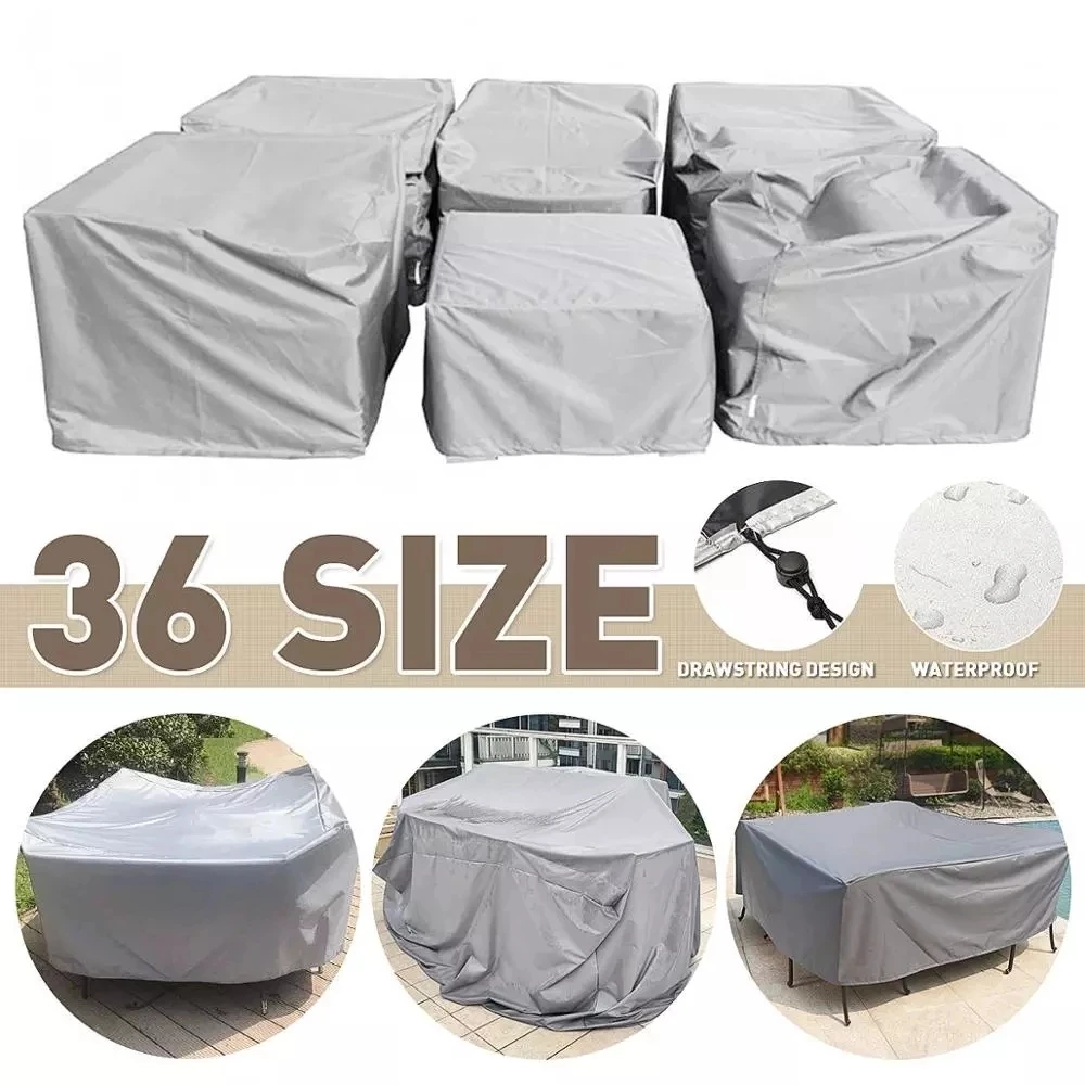 Cubierta impermeable de tamaño pequeño para muebles de jardín y Patio, cubierta para silla de lluvia y nieve, para sofá, mesa y silla, antipolvo