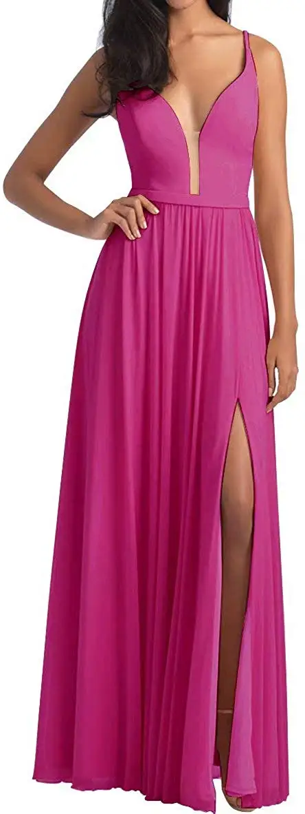 Bridesmaid Dresses Long,Simple Bridesmaid Dresses with Slit for Women,Spaghetti Straps Prom Dresses Bridesmaid Dresses Long,Simple Bridesmaid Dresses with Slit for Women,Spaghetti Straps Prom Dresses