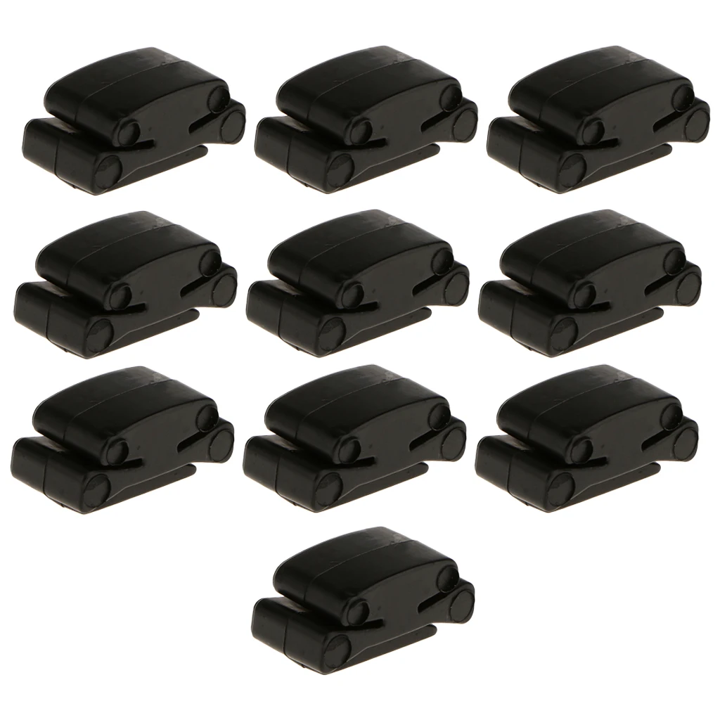 10 Pieces Black Rubber Guitar Picks Plectrums Clamp Clip Holder Case Box