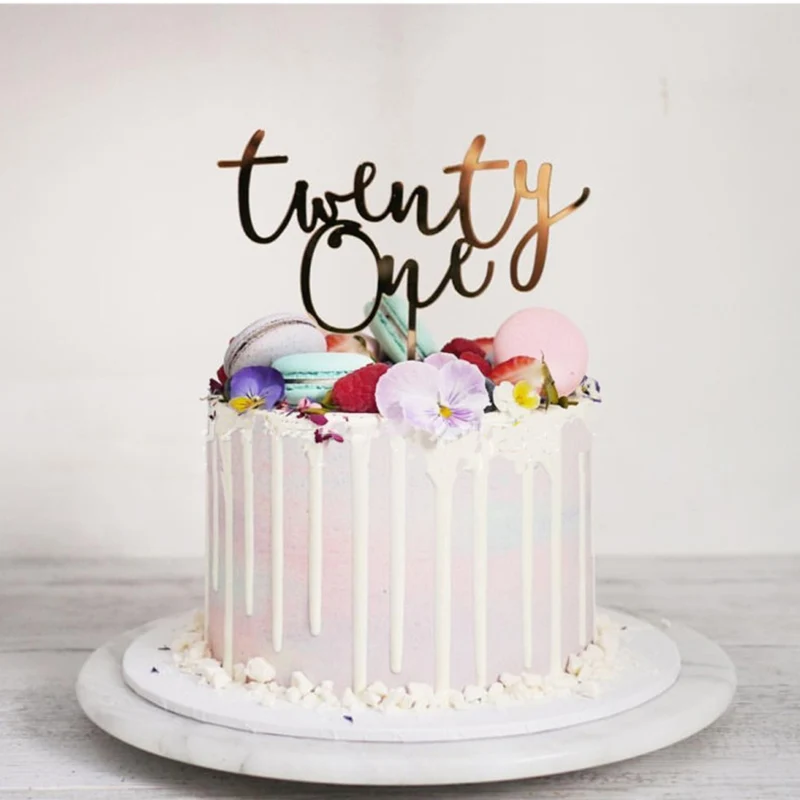 Акриловый Топпер для торта Twenty One на день рождения буквы номер 21 акриловый кексов