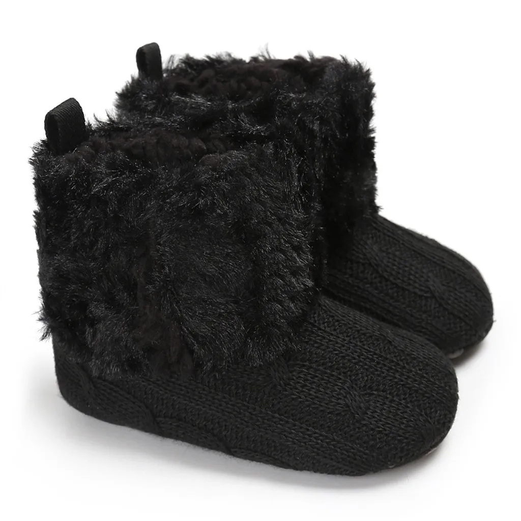 Обувь для малышей; Милая зимняя повседневная теплая обувь для маленьких девочек; Новая модная черная обувь для младенцев; Buciki Dla Niemowlat