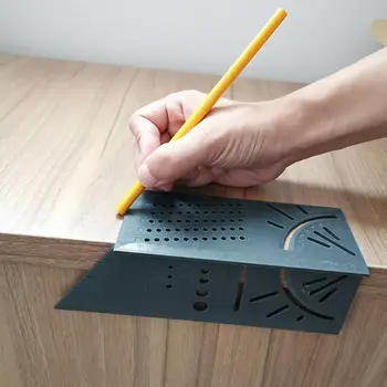 

Multi-Function Square for 3D Ruler 45/ 90 Degree Gauge Angle Ruler Woodworking or Pipeline Work 3D Measuring Tools