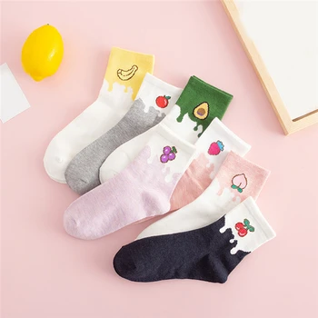 

Autumn Women Socks Cartoon Fruit Strawberry Banana Avocado Women Korean Version Of Socks Fashion Street Socks For Women