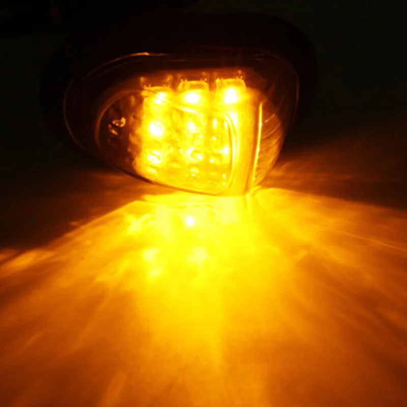

2Pcs Motorcycle Flush Mount 9 LED Amber Turn Signal Blinker Light Indicator Set