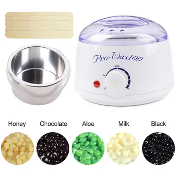 

Hair Removal Wax-melt Machine Heater 100g Wax Beans 10pcs Wood Stickers Hair Removal Sets Waxing Kit cera depilatori