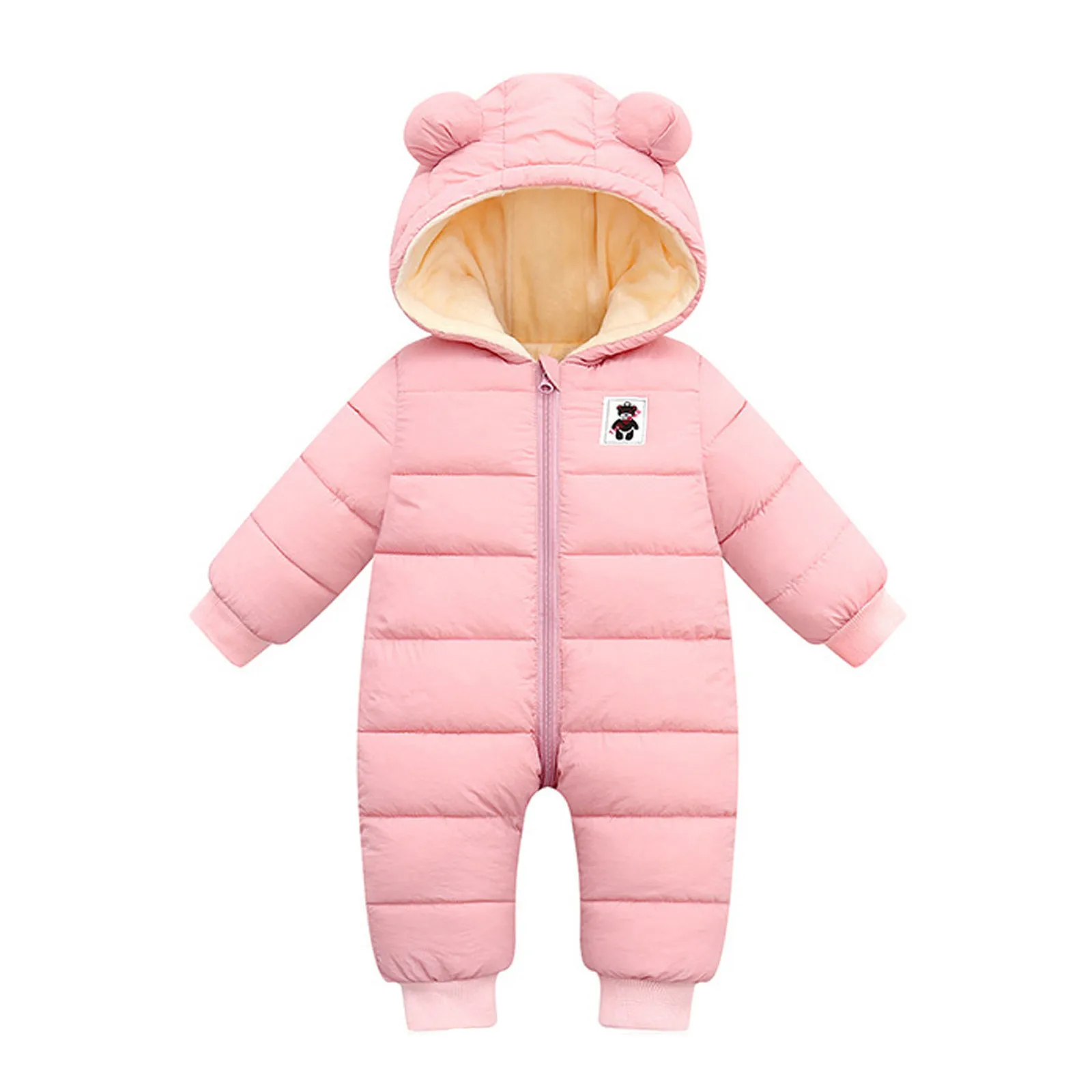 Baby Romper Children's Winter Overall Hooded Snowsuit Windproof Jumpsuit 0-18M