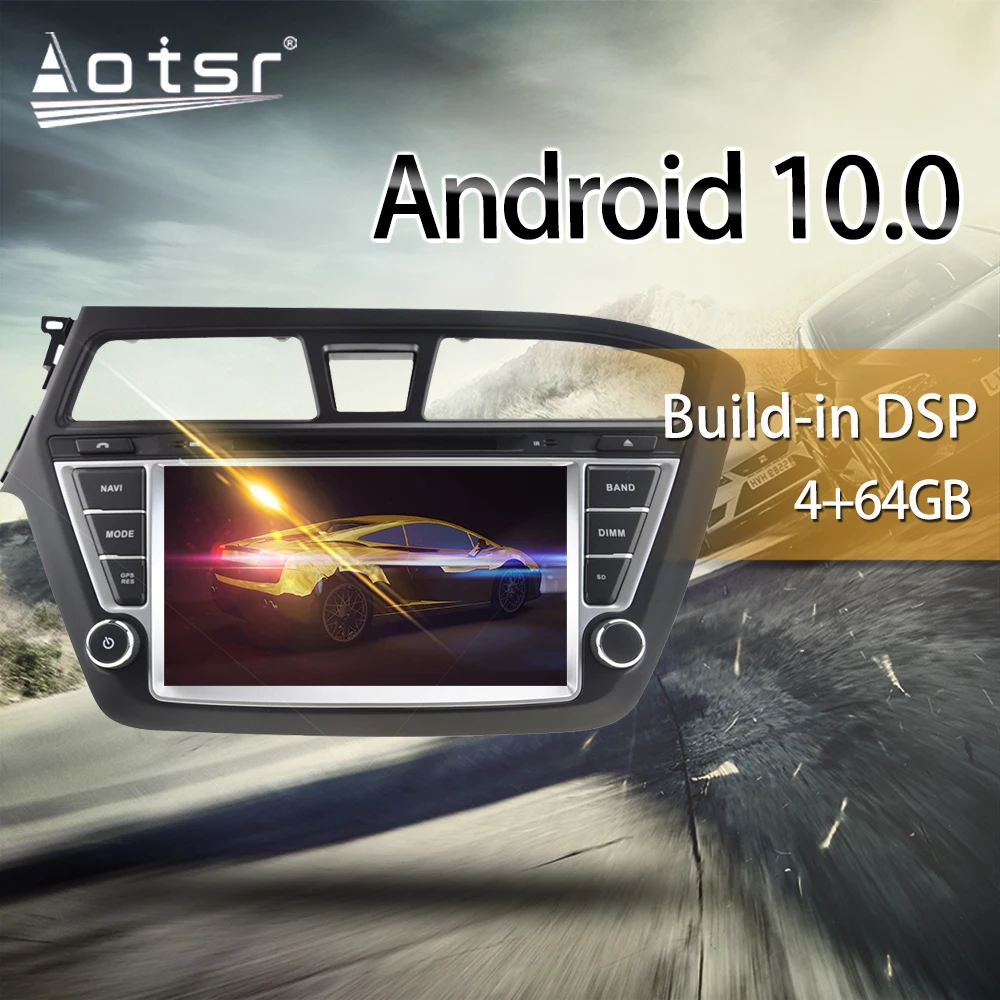 For Hyundai I20 2014-2017 Car Multimedia Radio Player Stereo screen Android 10.0 DSP 8 inch  IPS Screen Audio GPS Navi head unit