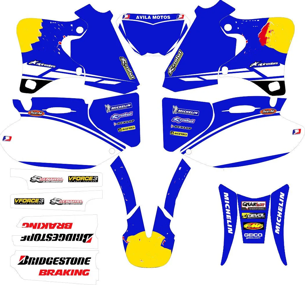 Мотоцикл WRF400 WRF250 WRF426 полный набор 3M графические наклейки для Yamaha WR250F WR400F WR426F 2002 2001