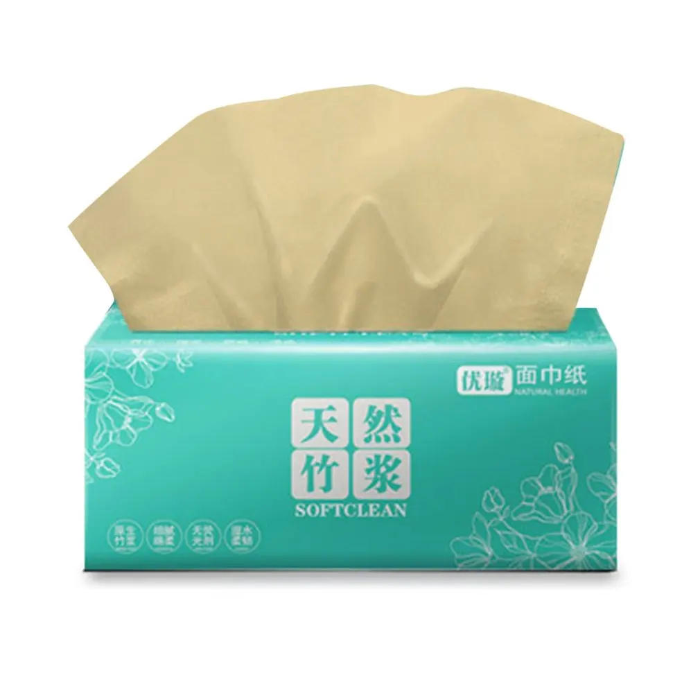Pure Pulp Natural Color Pumping Paper No Added Towels Household Bamboo Facial Tissue |