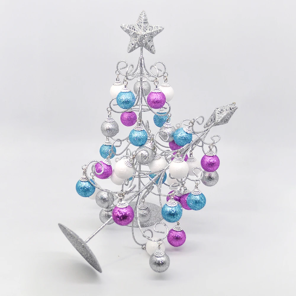 Decoración de árbol de Navidad de hierro de mesa para niños, torre