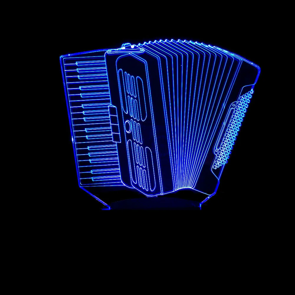 

New Style Colorful Accordion Modeling 3D Night Lamp LED Three-dimensional Stereo Touch Illusion Remote Control Creative Lamp