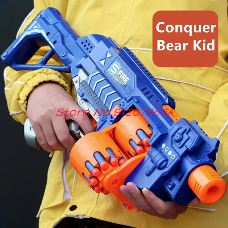 DIY Self-Assembly Electric Burst Soft Bullet Gun 94CM Rotating Magazine Parent-Child Interaction Long Distance Shooting Kids Toy 3