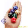 Bescon D20 Spindown Dice 22MM, Assorted Marble Colors 6pcs Set 2