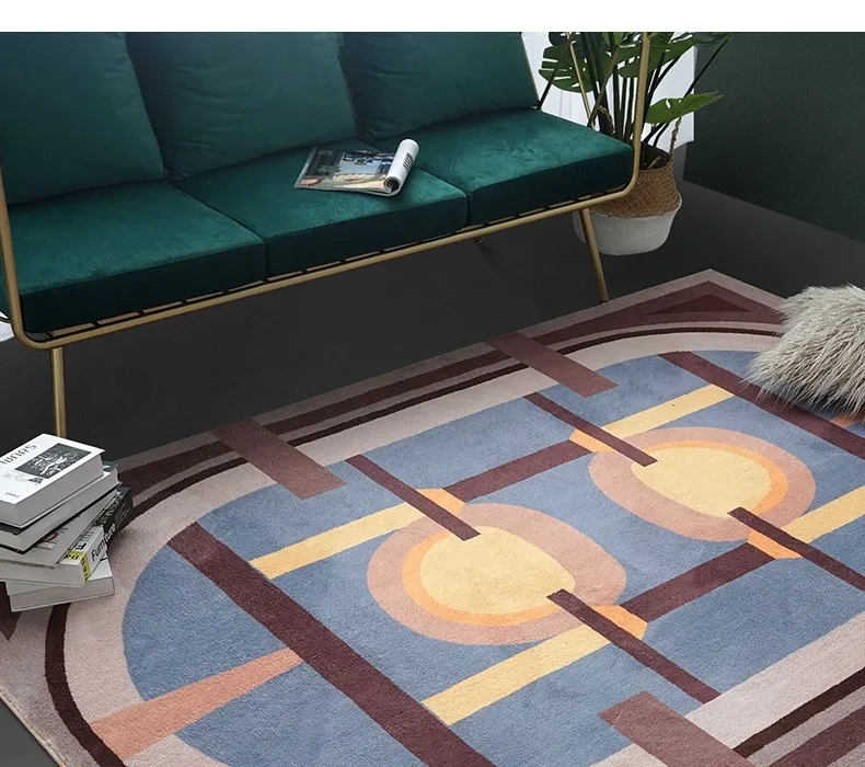 INS популярный ковер с геометрическим узором, большой размер ковер для деревенского дома, нордический декоративный коврик для гостиной