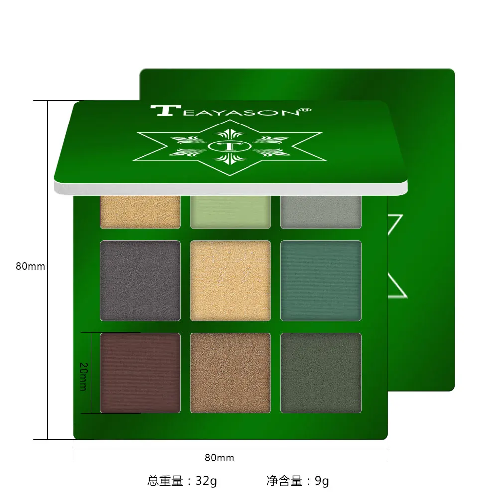TEAYASON, 9 цветов, блестящие тени для век, палитра матовых теней для век, палитра для макияжа, мерцающие алмазные тени для век, пигмент, косметика, TSLM2