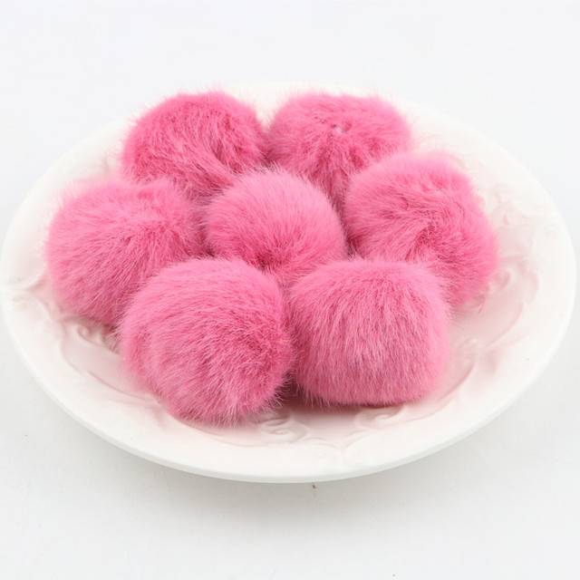 Pom Ball 25mm 35mm Imitation Fur Mink Pompoms 2.5cm 3.5cm Lovely Fluffy Pompon DIY For Garment Scarves Sewing Supplies