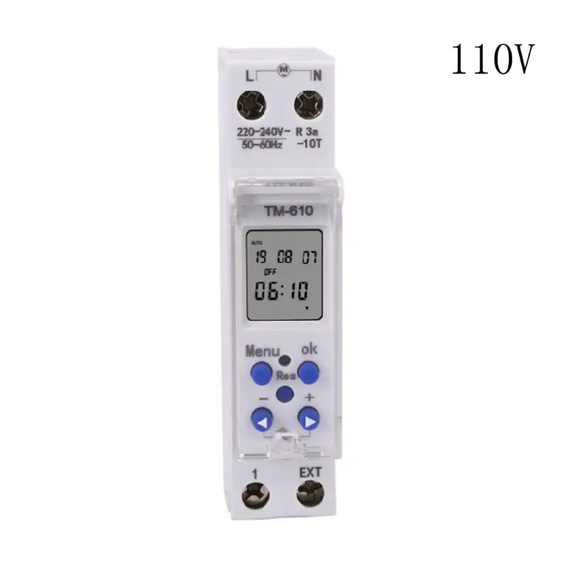 TM610 220 V/110 V Таймер одномодульный din-рейку 7 дней 24 часа программируемый - Цвет: 110V