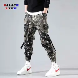 2019 Весна и Осень Хип-хоп военные брюки карго мужские брюки до щиколотки Мужские штаны для уличного бега камуфляжные брюки для мужчин