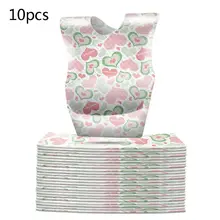 10 шт./лот одноразовые детские нагрудники передник для кормления милые детские нагрудники для девочек и мальчиков нетканый шарф для кормления дорожный нагрудник воротник нагрудник ткань